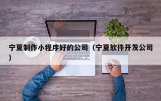 黔南宁夏制作小程序好的公司（宁夏软件开发公司）